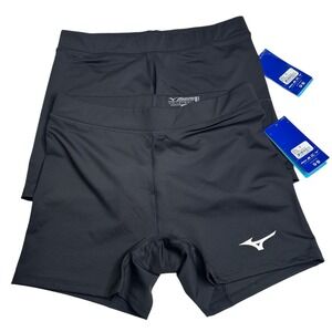 Mizuno Vortex V2 Volleyball Shorts Womens Large Black DryLite 440809 New 2 Pack